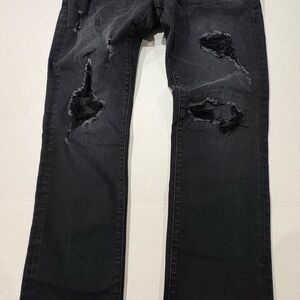 GAP Men's Slim Black Distressed Jeans. 33x30